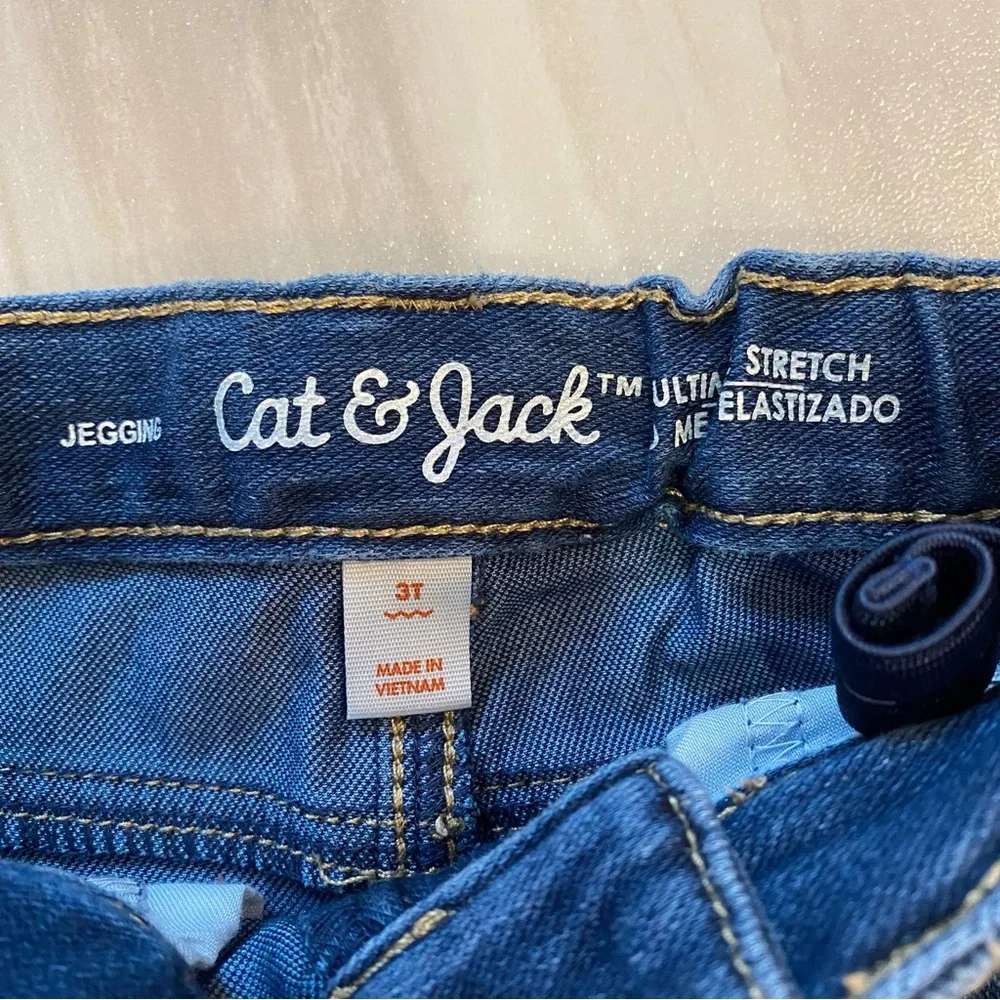 Bundle of 3T Stretch Denim Jeans with Adjustable Waist, Old Navy and Cat & Jack
